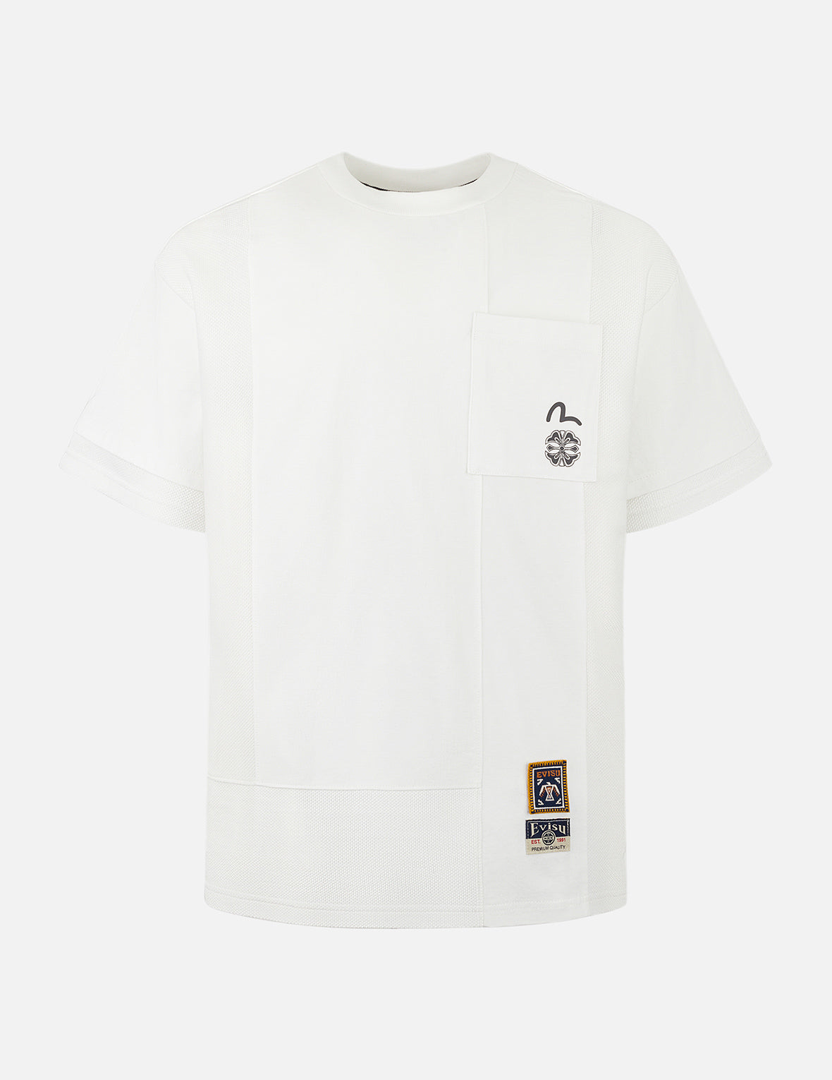 多重印花和拼布宽版休闲T恤